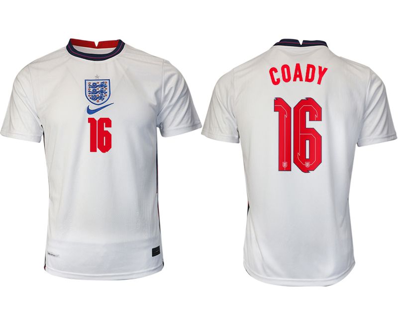 Men 2020-2021 European Cup England home aaa version white #16 Nike Soccer Jersey->customized soccer jersey->Custom Jersey